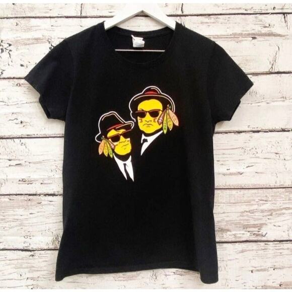 CHICAGO BLACKHAWKS Blues Brothers Womens Shirt Sz M - Picture 1 of 4